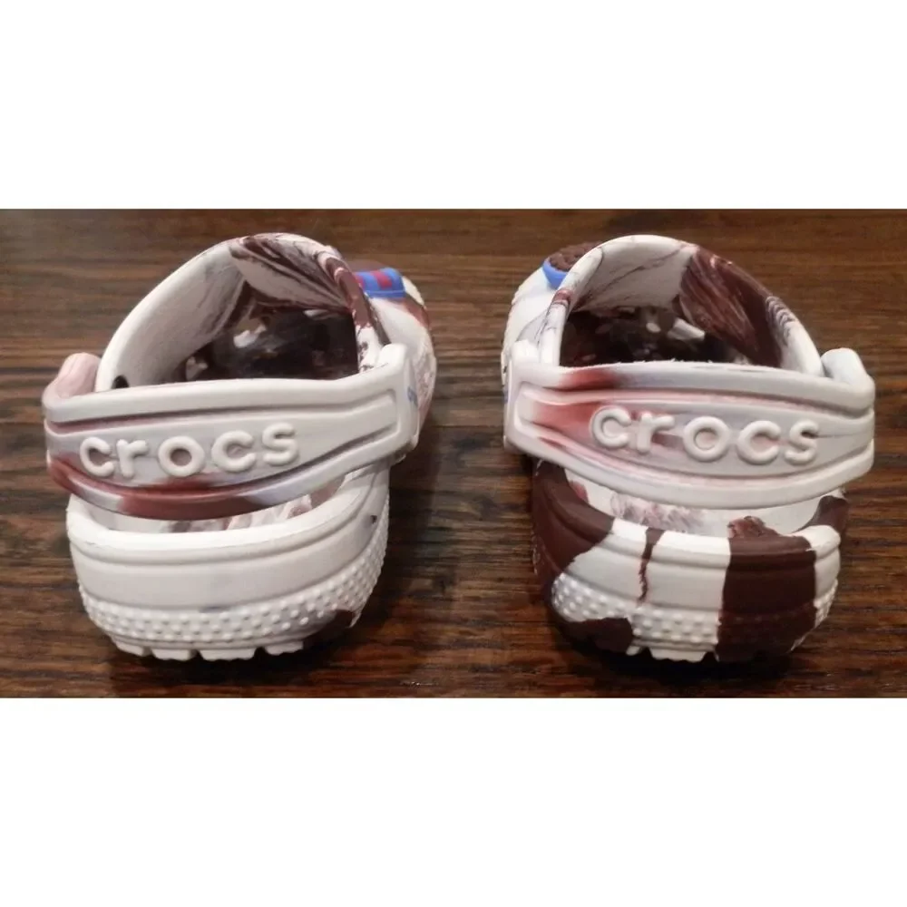 Crocs Cocoa Puffs Cereal Clogs Shoes Sandals Brown White Kids Toddler Size 4